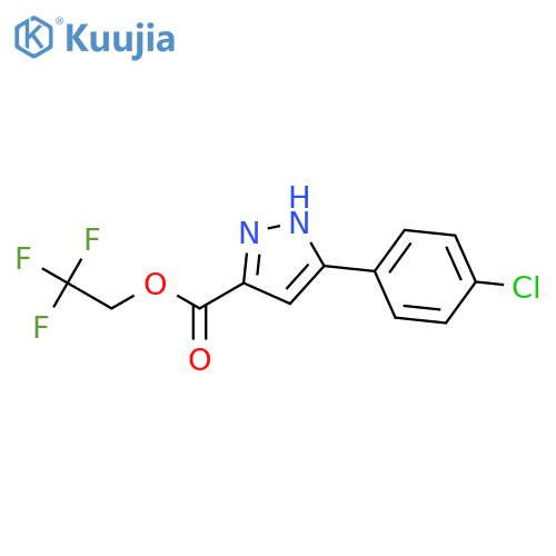 1H-Pyrazole-3-carboxylic acid, 5-(4-chlorophenyl)-, 2,2,2-trifluoroethyl ester structure