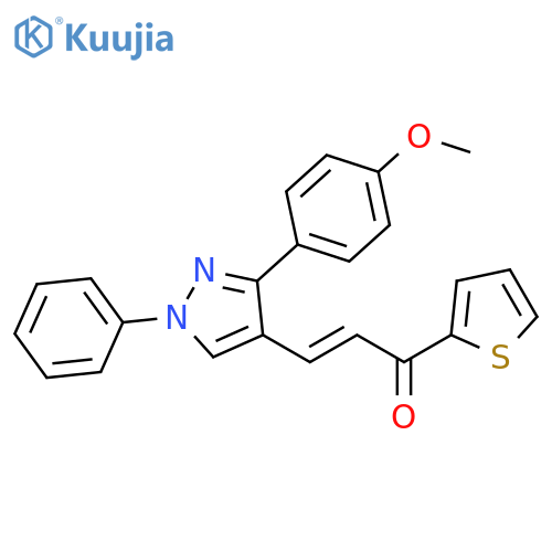 (2E)-3-3-(4-methoxyphenyl)-1-phenyl-1H-pyrazol-4-yl-1-(thiophen-2-yl)prop-2-en-1-one structure