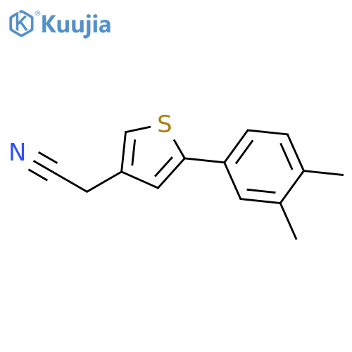 3-THIOPHENEACETONITRILE, 5-(3,4-DIMETHYLPHENYL)- structure