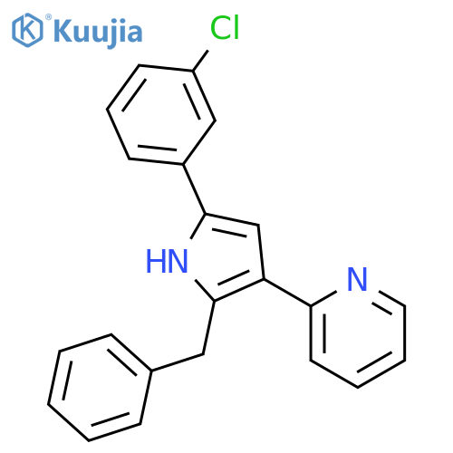 Pyridine, 2-[5-(3-chlorophenyl)-2-(phenylmethyl)-1H-pyrrol-3-yl]- structure