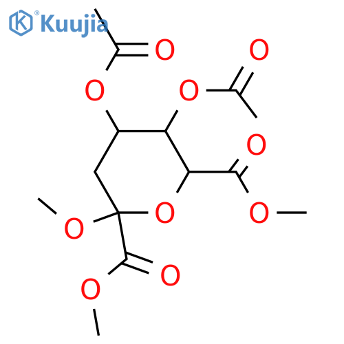 3-Deoxy-2-heptulosaric acid; (4S,5S,6S)-form, Me α-pyranoside, di-Ac, di-Me ester structure