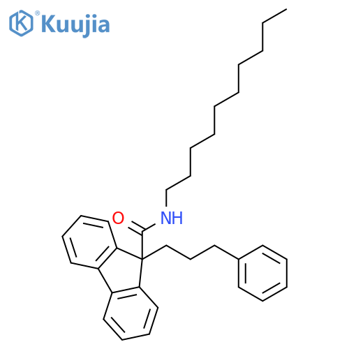 9H-Fluorene-9-carboxamide, N-decyl-9-(3-phenylpropyl)- structure