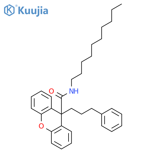 9H-Xanthene-9-carboxamide, N-decyl-9-(3-phenylpropyl)- structure