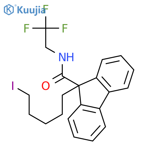 9H-Fluorene-9-carboxamide, 9-(5-iodopentyl)-N-(2,2,2-trifluoroethyl)- structure