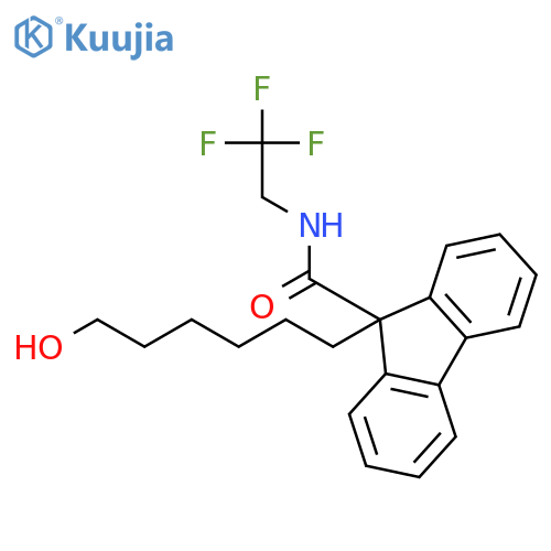 9H-Fluorene-9-carboxamide, 9-(6-hydroxyhexyl)-N-(2,2,2-trifluoroethyl)- structure