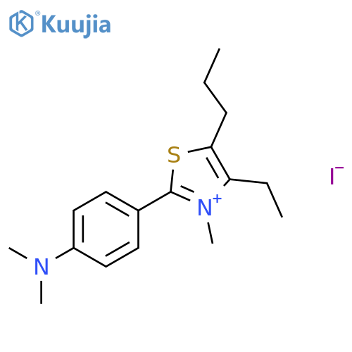 2-[4-(dimethylamino)phenyl]-4-ethyl-3-methyl-5-propyl-1,3-thiazol-3-ium iodide structure