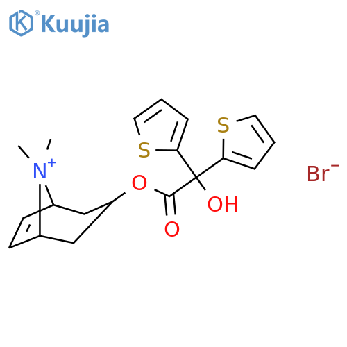 8-Azoniabicyclo[3.2.1]oct-6-ene,3-[(2-hydroxy-2,2-di-2-thienylacetyl)oxy]-8,8-dimethyl-, bromide (1:1) structure