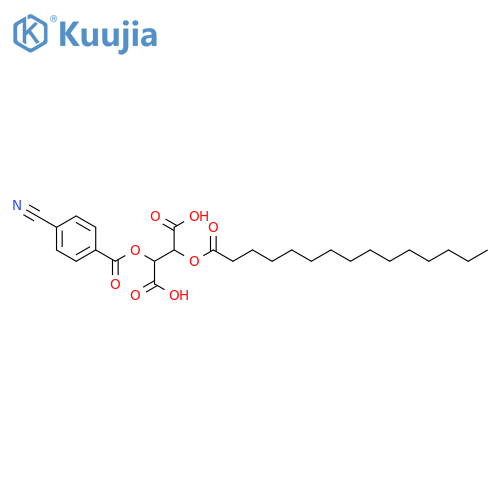 Butanedioic acid, 2-[(4-cyanobenzoyl)oxy]-3-[(1-oxopentadecyl)oxy]- structure
