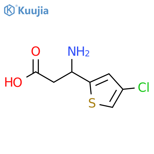 3-amino-3-(4-chlorothiophen-2-yl)propanoic acid structure