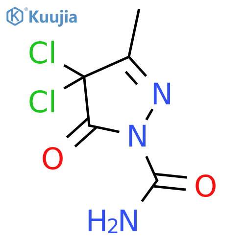 1H-Pyrazole-1-carboxamide, 4,4-dichloro-4,5-dihydro-3-methyl-5-oxo- structure