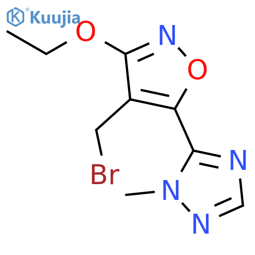 1H-1,2,4-Triazole, 5-[4-(bromomethyl)-3-ethoxy-5-isoxazolyl]-1-methyl- structure