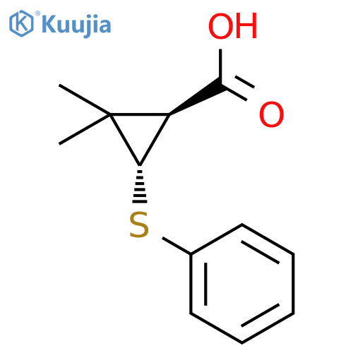 Cyclopropanecarboxylic acid, 2,2-dimethyl-3-(phenylthio)-, trans- structure