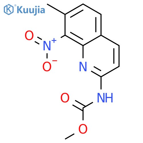 Carbamic acid, N-(7-methyl-8-nitro-2-quinolinyl)-, methyl ester structure