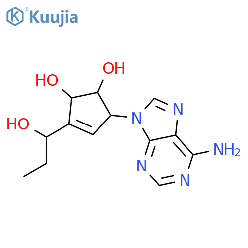 (1S,2R,5R)-5-(6-amino-9H-purin-9-yl)-3-[(1R)-1-hydroxypropyl]cyclopent-3-ene-1,2-diol structure