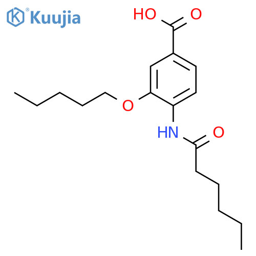 Benzoic acid, 4-[(1-oxohexyl)amino]-3-(pentyloxy)- structure