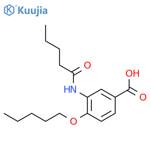 Benzoic acid, 3-[(1-oxopentyl)amino]-4-(pentyloxy)- structure
