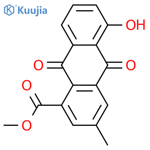 5-Hydroxy-3-methylanthraquinone-1-carboxylic acid; Me ester structure