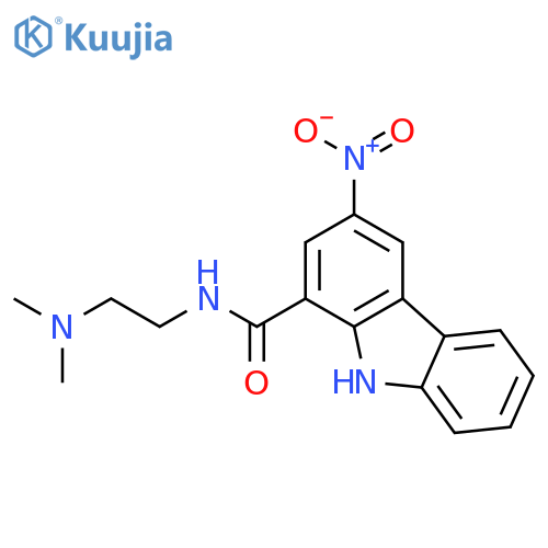 9H-Carbazole-1-carboxamide, N-[2-(dimethylamino)ethyl]-3-nitro- structure