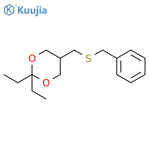 1,3-Dioxane, 2,2-diethyl-5-[[(phenylmethyl)thio]methyl]- structure
