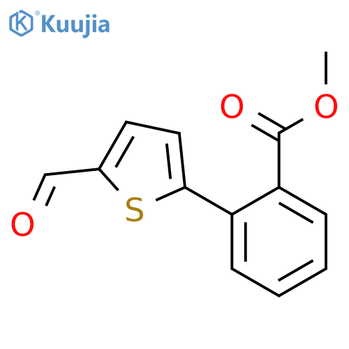 Benzoic acid, 2-(5-formyl-2-thienyl)-, methyl ester structure