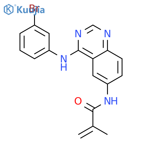 N-[4-[(3-bromophenyl)amino]quinazolin-6-yl]-2-methylacrylamide structure