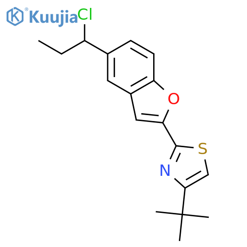 Thiazole, 2-[5-(1-chloropropyl)-2-benzofuranyl]-4-(1,1-dimethylethyl)- structure