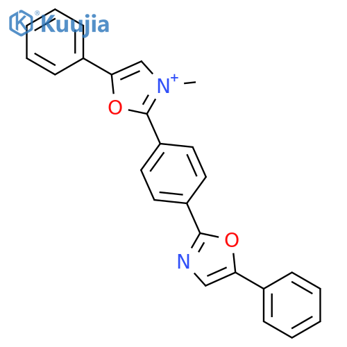 Oxazolium, 3-methyl-5-phenyl-2-[4-(5-phenyl-2-oxazolyl)phenyl]- structure