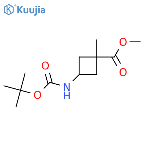 methyl trans-3-{[(tert-butoxy)carbonyl]amino}-1-methylcyclobutane-1-carboxylate structure