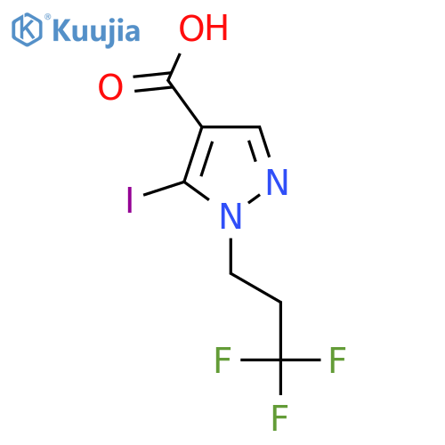 5-Iodo-1-(3,3,3-trifluoropropyl)-1H-pyrazole-4-carboxylic acid structure
