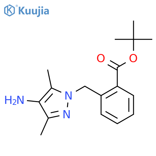 tert-butyl 2-(4-amino-3,5-dimethyl-1H-pyrazol-1-yl)methylbenzoate structure