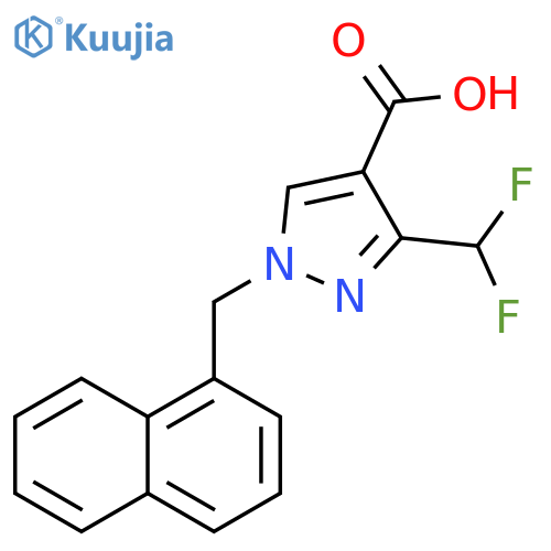 1H-Pyrazole-4-carboxylic acid, 3-(difluoromethyl)-1-(1-naphthalenylmethyl)- structure