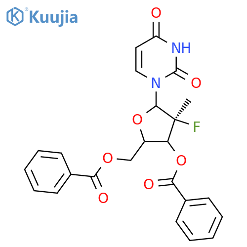 [(4S)-3-benzoyloxy-5-(2,4-dioxopyrimidin-1-yl)-4-fluoro-4-methyloxolan-2-yl]methyl benzoate structure