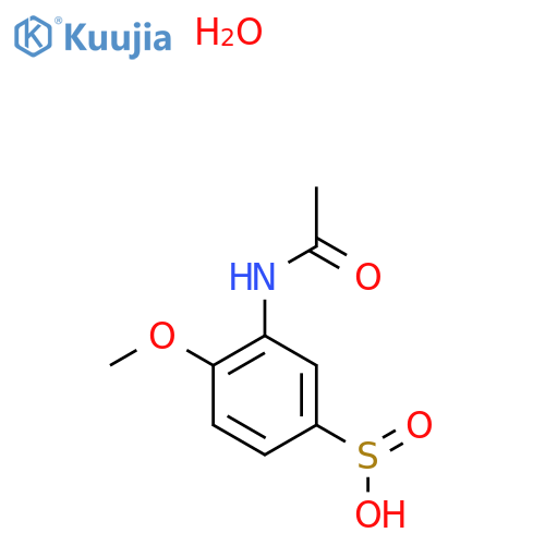 3-acetamido-4-methoxybenzene-1-sulfinic acid hydrate structure