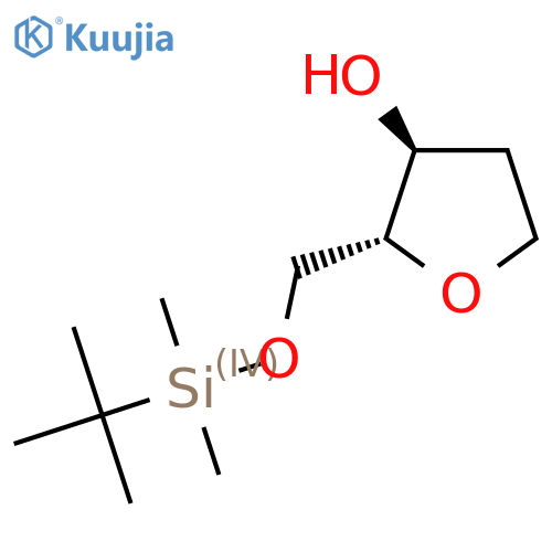 (2R,3S)-2-(((Tert-butyldimethylsilyl)oxy)methyl)tetrahydrofuran-3-OL structure