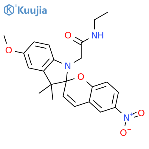 Spiro[2H-1-benzopyran-2,2'-[2H]indole]-1'(3'H)-acetamide, N-ethyl-5'-methoxy-3',3'-dimethyl-6-nitro- structure