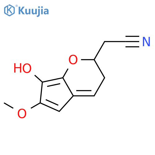 4-Benzofuranacetonitrile, 2,3-dihydro-7-hydroxy-6-methoxy- structure