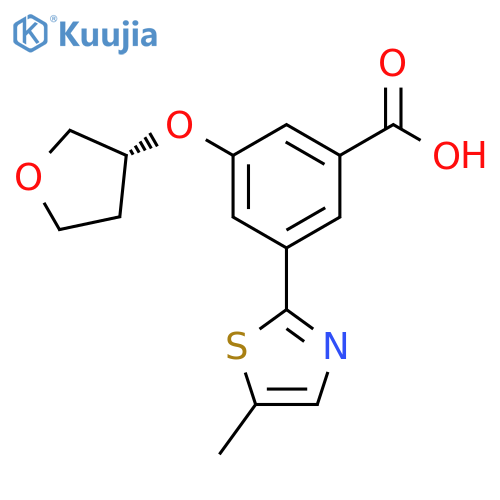 3-(5-Methyl-2-thiazolyl)-5-[[(3R)-tetrahydro-3-furanyl]oxy]benzoic acid structure