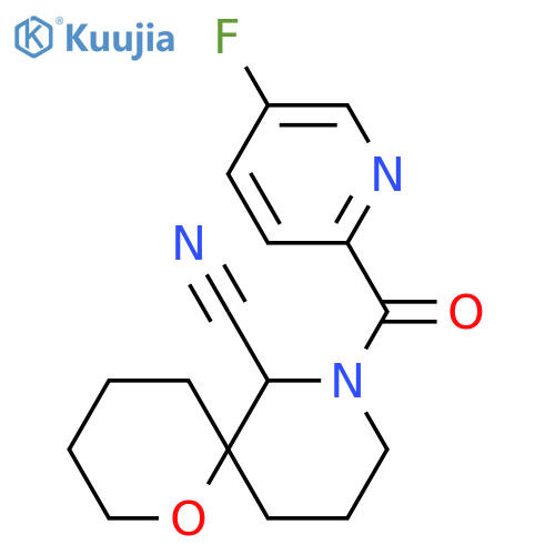 8-[(5-Fluoro-2-pyridinyl)carbonyl]-1-oxa-8-azaspiro[5.5]undecane-7-carbonitrile structure