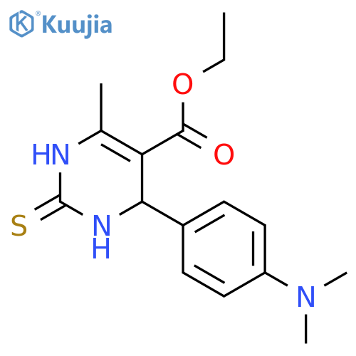Ethyl 4-4-(dimethylamino)phenyl-6-methyl-2-thioxo-1,2,3,4-tetrahydropyrimidine-5-carboxylate structure