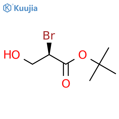 Propanoic acid, 2-bromo-3-hydroxy-, 1,1-dimethylethyl ester, (R)- structure
