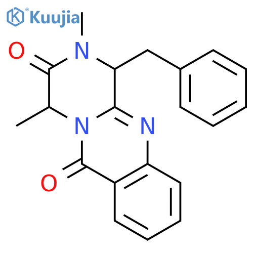 2H-Pyrazino[2,1-b]quinazoline-3,6(1H,4H)-dione, 2,4-dimethyl-1-(phenylmethyl)-, (1R,4S)- structure