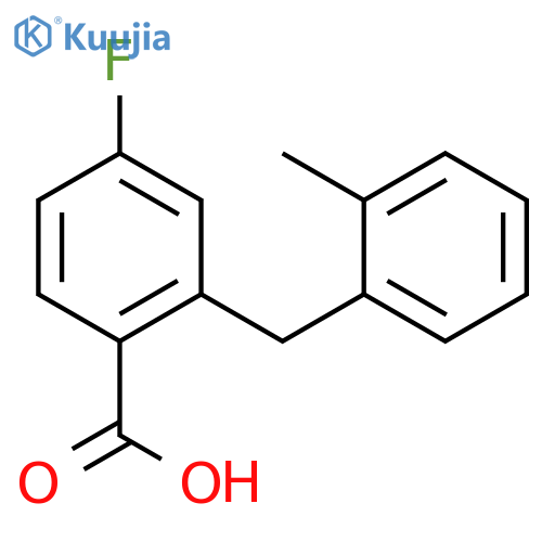 Benzoic acid, 4-fluoro-2-[(2-methylphenyl)methyl]- structure