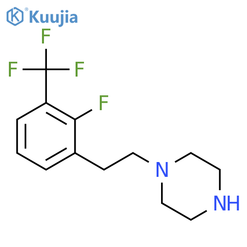 1-{2-2-fluoro-3-(trifluoromethyl)phenylethyl}piperazine structure