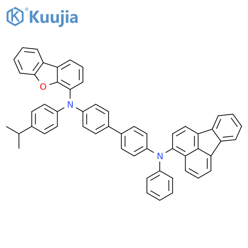 [1,1'-Biphenyl]-4,4'-diamine, N4-4-dibenzofuranyl-N4'-3-fluoranthenyl-N4-[4-(1-methylethyl)phenyl]-N4'-phenyl- structure