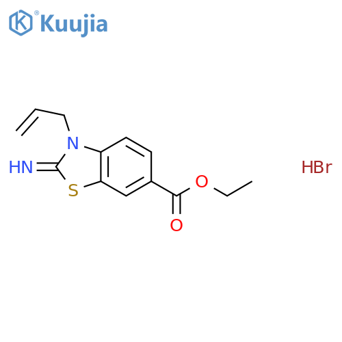 ethyl 2-imino-3-(prop-2-en-1-yl)-2,3-dihydro-1,3-benzothiazole-6-carboxylate hydrobromide structure