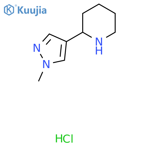 2-(1-methyl-1H-pyrazol-4-yl)piperidine hydrochloride structure