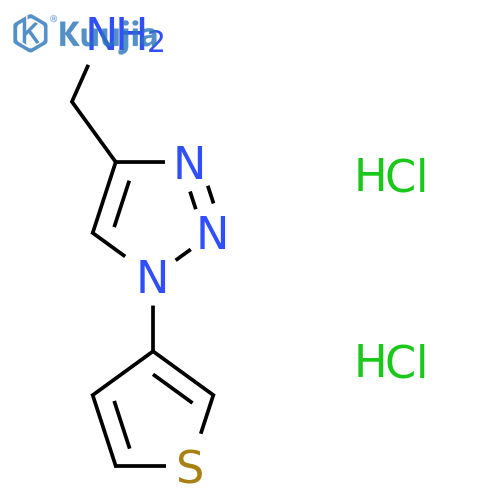 1-(thiophen-3-yl)-1h-1,2,3-triazol-4-ylmethanamine dihydrochloride structure