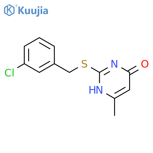 4(1H)-Pyrimidinone, 2-[[(3-chlorophenyl)methyl]thio]-6-methyl- structure