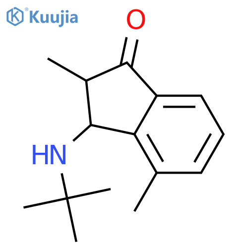 1H-Inden-1-one, 3-[(1,1-dimethylethyl)amino]-2,3-dihydro-2,4-dimethyl- structure