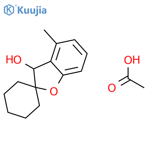 Spiro[benzofuran-2(3H),1'-cyclohexan]-3-ol, 4-methyl-, acetate structure